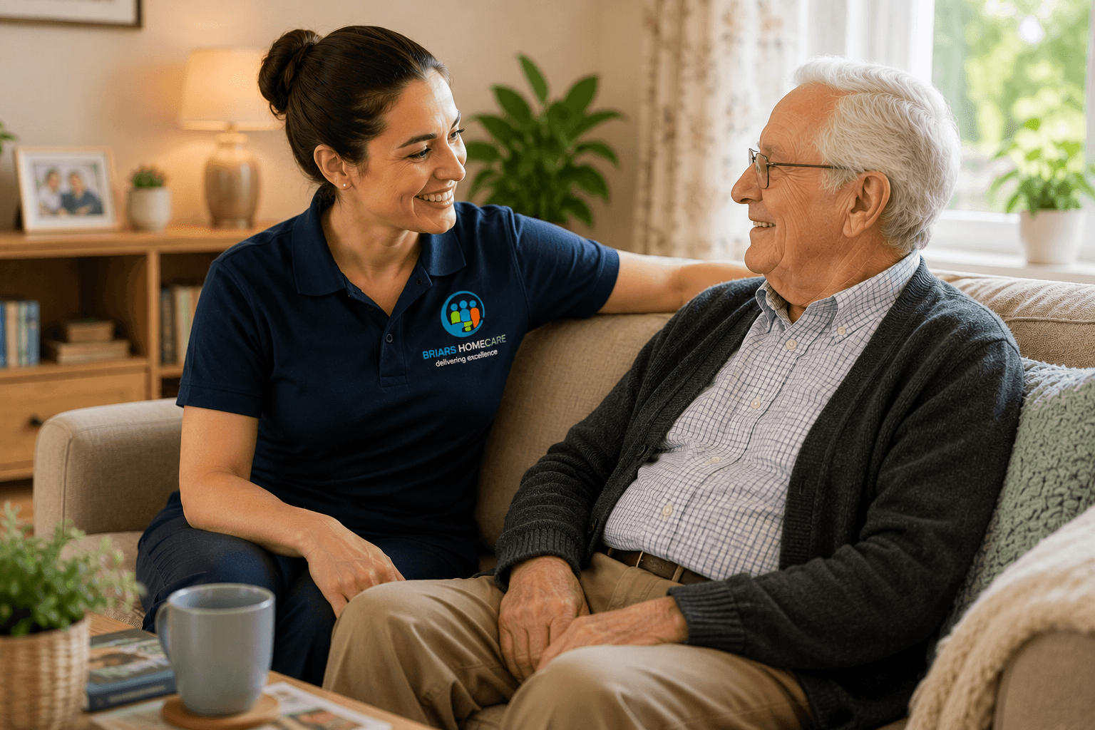 Briars Homecare team with client